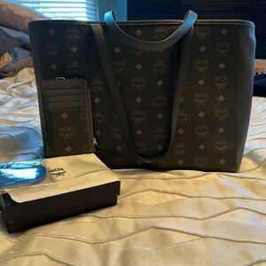 Authentic MCM Tote with small credit card holder